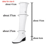 Big Size 33-48 2023 High Quality Shoes Woman Over The Knee Boots Female Square Heels Shoes Women Long Boots Woman
