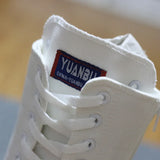 2023 Spring Autumn Women Canvas Casual Shoes Long Knee High Boots Lace-Up Zipper Comfortable Flat Sneakers Small