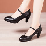 Cheongsam Catwalk Model High Heels Women's Thin Heels Thick Soles Waterproof Platform Size Soft Leather Comfortable Single