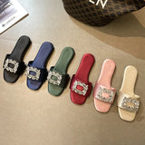 Square Buckle Sandals Slippers Women Wear 2024 Summer New Women's Shoes Network Celebrities Popular Style Fairy Style