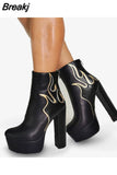 Design Great Quality Patchwork Super High Heel Ankle Boots Platform 2023 Sexy Elegant Woman Fashion Shoes Big Size