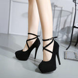 Classic High Heels Women's Sandals Summer Shoes Ladies Strappy Pumps Platform Heels Woman Ankle Strap