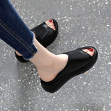 Slippers Women's Fashion Outer Wear Sponge Cake Thick-soled Flip-flops 2023 New Summer Lazy Net Red Sandals