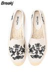 China Beijing Cloth Shoes Women Flats Summer Loafers Luxury Elegant Casual Espadrilles Slippers Demi-season