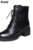 Luxury Chelsea Boots Women Leather Ladies Boots Chunky Winter Shoes Platform Ankle Boots Slip On Thick