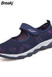 Soft Mom Sneakers 2023 Summer Breathable Mesh Travel Casual Shoes for Women Comfort Lightweight Flat Sport