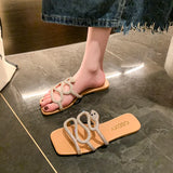 Women Slides Black White Designer Brand Fashion Woman Flat Heels Open Toes Slippers House Flip Flop Causal Sandals