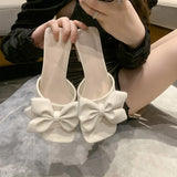 New Slippers Women 2024 Trend Sexy Large Size Square Toe Thin Heels Shoes Ladies Casual Slippers Heel