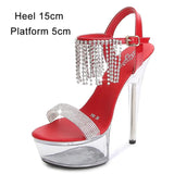 women shoes summer sandals gladiator heels Pole Dance High-heeled Sandals Clear High Heels Platform Diamonds Sandals