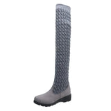 Women's boots autumn and winter new over the knee boots sleek comfort plus cotton flat boots knitting