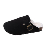 Slippers Female 43 Large Size Leisure Half Lazy Flat Round Cotton