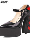 Dropship 2023 Spring Summer Platform Woman Mary Janes Shoes Pumps Elegant Office Lady Woman Shoes Pumps Big Size