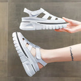 Shoes Women's Sandals Summer 2023 Genuine Leather Casual High Heels Women's Luxury Sandals for Girls Design Woman