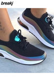 trendy shoes summer reflective breathable shoes fashion mesh sports running shoes women's casual shoes