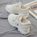 Platform Sneakers Students Basic Sleek Women Sneakers 2022 Autumn Casual Solid Color Patchwork Fashion Ladies