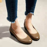 2021 Genuine Leather Retro Handmade Women's Shoes Large Size Leather Shoes Flat Suede Leather