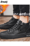 Boots Men Spring High Casual Shoes for Men Trend Zipper Walk Flats Winter Shoes Vulcanized Ankle Boots New