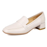Style Square Toe High Heel Shoes Elegant Woman Cowhide Real Leather Pumps Thin Heels 6cm Designer Pumps Party Dress