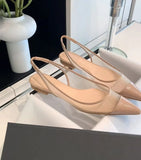 Breakj Ziran's New Fine Back Empty Single-Shoe Women 2025 Summer Buckle With Net Tips Sexy High