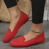 Breakj Size Single Shoe Autumn New Style Fly Weave Net Surface Shallow Foot Pedal Lazy Flat Bottom Casual Women's Shoe