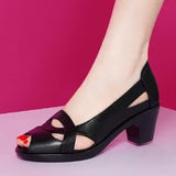 Fashion Summer Women Black Sandals Genuine Leather Thick Sandals High Heels Platform Rome Style Sandals