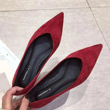 for Women 2023 Flat Casual Ladies Summer Footwear Chic and Elegant Flats Pointed Toe Red Social Free Shipping on