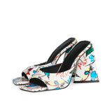 High Heel Sandals Women's Slides Open Toe Thick-Soled Ladies Slippers Party Mules Shoes Women Shoes High Heels