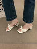 Women Sandals Slippers High Heels Luxury Designer Black Chunky Heel Casual Shoes Pumps Party Wedding Pink White