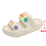 Flowers Summer Platform Sandals Women 2023 Open Toe Soft Sole Cloud Slippers Woman Non Slip Thick Sole Beach
