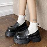 Loafers Woman 2024 British Style Thick Heels Oxfords Shoes Women Slip On College Gothic Shoes Mujer Vintage mary