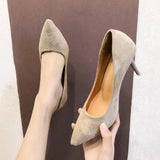 Heels Fine Heeled Shoes Sandals Ladies Lace-Up Shallow Mouth Slip On Branded Pumps Pointed Wedge