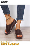 Ladies Leather Sole Slippers Women Sexy High Heel Mules Clogs Black Peep Toe Platform Mules Emal Slip on Sandals
