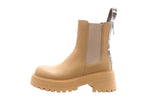 Women Genuine Leather Ankle Boots Round Toe Platform Chunky High Heel Zipper Short Boot Ladies Shoes Autumn Winter