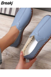 New Spring Ladies Flat-soled Elderly Shoes Retro Loafers Black Women's Shoes Fashion All-match Temperament Shallow