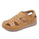 and the United States single shoes car wedges lightsome hollow out cool mom fall big