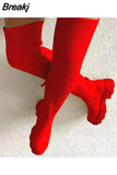 Winter Over The Knee Boots Women Thick Heel Boots High Heel Luxury Thigh Boots Botas Plataforma Mujer Platform Long