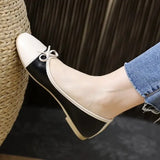 for Women 2023 Office Ladies Summer Footwear Low Heel Elegant Flats Flat Red with Bow A Free Shipping Offer Quick