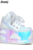 clouds Platform Shoes For Woman Punk Style Lace-up High Heel Wedges Shoes Sweet Women Ankle Boots For Mujer Shoes