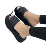 Slippers Women for Summer No-Slip Upper Heels Shoes Slipper Platform Ladies Beach Shoes Casual Flip Flops Zapatos