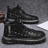 New Men Comfortable Sneakers Waterproof Outdoor Casual Shoes Tooling Motorcycle Boots Non-Leather Shoes for Men