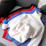 Autumn winter fur basic warm velvet Sweater Pullovers Women female high-neck Fleece sweater thick Turtleneck Knit