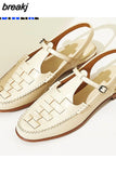 Vintage Elegant Women Shoe Summer New Woven Temperament Sandals Women Roman Single Shoe Fisherman Women Shoe Mujer