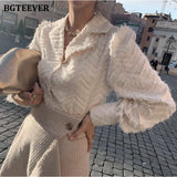Elegant Notched Collar Women Tassels Shirts Blouses 2021 Spring New Single-breasted Female Workwear Shirts Tops