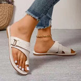 Breakj Summer New Large Size Women's Shoes Set Toe Fashion Flat With Casual Women's Cool