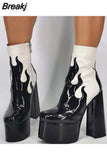 Design Great Quality Patchwork Super High Heel Ankle Boots Platform 2023 Sexy Elegant Woman Fashion Shoes Big Size