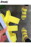Women Sandals New Flat Heel Platform Cross Strap Open Toe Plus Size Outdoor Sport Beach Casual Shoes on