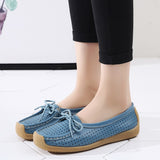 Women Flats Summer Women Genuine Leather Shoes With Low Heels Slip On Casual Flat Shoes Women Loafers Soft Nurse Ballerina