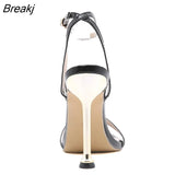 Ankle Strap Green Women's High Heels 11CM Sandals Pointed Toe Female Party Shoes Sandalias de