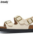 New Summer Women Cork Sandals Casual Non-slip Beach Men Outdoor Gladiator