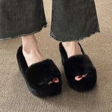 Winter Wedge Fluffy Slippers Woman 2023 New Home Fur Slippers for Women Chunky Platform Slides Cozy Fuzzy Indoor